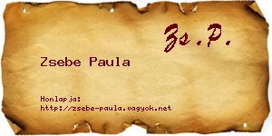 Zsebe Paula névjegykártya